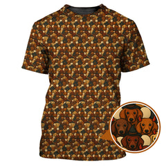 Maxcorners Dachshund Pattern Golf Shirt, Halloween Golf Shirt, Golf Gift For Golfers, Dachshund Golf Shirt For Men