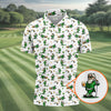 Maxcorners St Patrick's Day Leprechaun Character Golf And Beer White Golf Shirt, Fun Golf Shirts For Men, Polo For Men