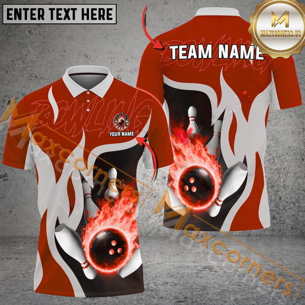 Maxcorners Falling Meteor Bowling Jersey Mutilcolor Option Customized Name, Team Name 3D Shirt