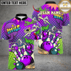 Maxcorners Bowling Retro Graffiti Customized Name, Team Name 3D Shirt (4 Colors)