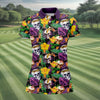 Maxcorners Tropical Sugar Skull Floral Golf Polo Shirt, Golf Tops For Women, Performance Golf Shirt LM1507