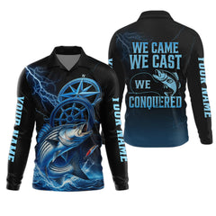 Maxcorners We Came We Saw We Conquered, Casting Fish, SPF Shirt, Custom Fishing Shirt, Men Long Sleeve Shirt