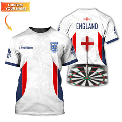 Maxcorners England Darts Jersey, Custom Name British Dart Shirt with Flag, Gift For Dart Player Shirt LM0509