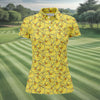 Maxcorners Cute Yellow Rubber Duck Pattern Golf Shirt, Hawaiian Golf Shirt, Golf Tops For Women, Printed Golf Shirt LM1507