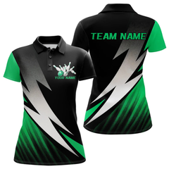 Maxcorners Black And Green Custom Bowling Jerseys, Men Polo Shirt Bowling Tournament Outfits LM105