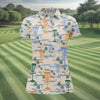 Maxcorners Beach Disc Golf Basket Pattern Polo Shirt, Golf Shirts For Women, Women’s Golf Polo LM1507