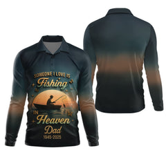 Maxcorners Fishing In Heaven SPF Shirt, Custom Fishing Shirt, Presents For Fishermen, Fishing Memorial Gift