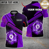 Maxcorners Billiard Galaxy Blue Team Jersey Personalized Name, Team Name 3D Polo Shirt (4 Colors)