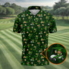 Maxcorners St Patrick's Day Golf Leprechaun Pose Shamrock Golf Shirt, Fun Golf Shirts For Men, Polo For Men