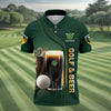 Maxcorners Grip It Rip It Sip It Golf And Beer St Patrick's Day Green Golf Tops For Men, Golf Shirts For Men