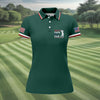 Maxcorners Green Best Papa By Par Embroidered Golf Polo Shirt, Ladies Golf Shirts, Golf Tops For Women LM1507
