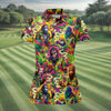 Maxcorners Psychedelic Bigfoot Cannabis Leaf Hawaiian Polo Shirt, Women’s Golf Polo, Golf Shirts For Women LM1507
