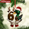 Maxcorners Personalized Trend 67 Duck Christmas Ornament, Custom Name Six Seven Reindeer 6 and Duck Design, Funny Meme Holiday Tree Decoration