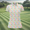 Maxcorners St Patrick's Day Lucky Charms White Golf Shirt, Cute Golf Outfit, Women's Golf Tops, Ladies Golf Polos