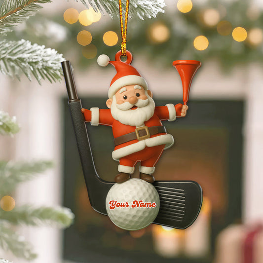 Maxcorners Christmas Golf Santa, Home Decor, Christmas Ornament, Personalized Ornament 2D Flat LM2111
