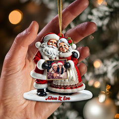 Maxcorners Custom Name and Photo Christmas Couple Ornament, Couple Christmas Gift 2D Flat LM2111