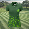 Maxcorners Shenanigans Coordinator Golf Ball Pattern St Patrick Day Green Golf Shirt, Women's Golf Tops, Ladies Golf Polos
