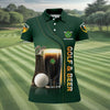 Maxcorners Grip It Rip It Sip It Golf And Beer St Patrick's Day Green Women's Golf Tops, Ladies Golf Polos