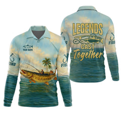 Maxcorners Legends Cast Together, Fishing UPF Shirts, Men Jersey, Men Button Down Shirt, Mens Casual Shirts