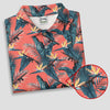 Maxcorners Tropical Palm Leaf And Rifle Pattern Coral Golf Polo, Women’s Golf Apparel, Performance Golf Shirt LM1507