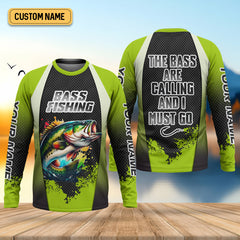 Maxcorners The Bass Are Calling And I Must Go Bass Fishing SPF Shirt For Men, Funny Fishing Shirt, Men's Fishing Shirt