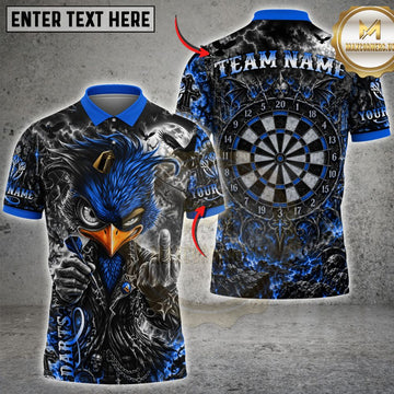Maxcorners Darts Shirt Eagle Dartboard Red Flame Design, Multicolor Customized Name, Team Name 3D Shirts