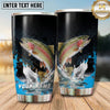 Maxcorners Fishing Tumbler Black Blue Double Catch Honeycomb Design Personalized Name Tumbler (13 Species)