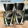 Maxcorners Fishing Tumbler Black White Honeycomb Wing Design Personalized Name Tumbler (13 Species)