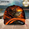 Maxcorners Skeleton Fishing Sunset Multicolor Options Personalized Name 3D Cap(12 Fish Species)