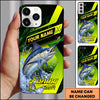 Maxcorners Neon Green Modern Graphic Personalized Name Phone Case (13 Fish Species)