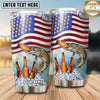 Maxcorners Fishing Tumbler American Flag Beer Bottle Design Personalized Name Tumbler (13 Species)