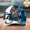 Maxcorners Fishing Blue Tribal Swirl Personalized Name 3D Shirt (13 Fish Species)