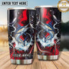 Maxcorners Fishing Tumbler Red Black Smoke Honeycomb Design Personalized Name Tumbler (13 Species)
