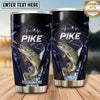 Maxcorners Fishing Tumbler Navy Geometric Mountain Line Design Personalized Name Tumbler (13 Species)
