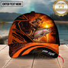 Maxcorners Skeleton Fishing Sunset Multicolor Options Personalized Name 3D Cap(12 Fish Species)