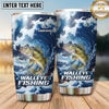 Maxcorners Fishing Tumbler Dramatic Ocean Wave Design Personalized Name Tumbler (13 Species)