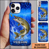 Maxcorners Deep Blue Water Splash Personalized Name Phone Case (13 Fish Species)