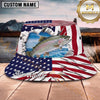 Maxcorners Fishing Red Black Vortex Fishing Design with Bold Splash Personalized Name 3D Bucket Hat (13 Fish Species)