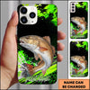 Maxcorners Fishing Neon Green Splash Personalized Name 3D Phone Case  (13 Fish Species)