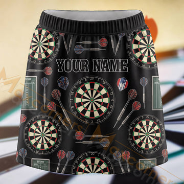 Maxcorners Darts All Over Dartboard Icon Pattern Personalized 3D Skort, Skirts With Shorts