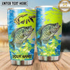 Maxcorners Fishing Tumbler Lime Yellow Abstract Camouflage Design Personalized Name Tumbler (13 Species)