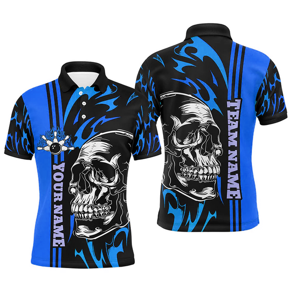 Maxcorners Flame Skull Bowling Ball And Pins Team league Multicolor Option Customized Name 3D Shirt