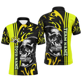 Maxcorners Flame Skull Bowling Ball And Pins Team league Multicolor Option Customized Name 3D Shirt