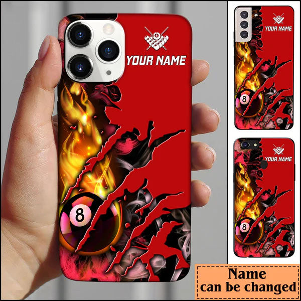 Maxcorners Billiards Red Personalized Name Phone Case