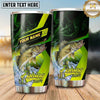 Maxcorners Fishing Tumbler Lime Green Diagonal Racing Design Personalized Name Tumbler (13 Species)
