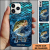 Maxcorners Fishing Phone Case Fish Scale Pattern Splash Design Personalized Name 3D Phone Case (10 Fish Species)