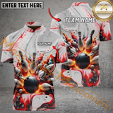 Maxcorners Broken Smoke Bowling Jersey Customized Name, Team Name 3D Shirt