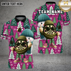 Maxcorners Christmas Tree Snowman Dartboard Festive Multioptions Personalized Name, Team Name Unisex 3D Shirt (4 Colors)