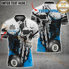 Maxcorners Billiard Skull Splash 8-Ball Multicolor Customized Name, Team Name 3D Shirt