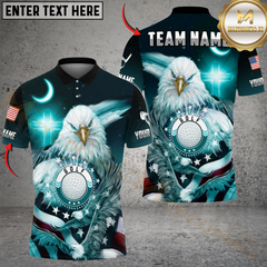 Maxcorners Golf Ball Cross Eagle USA Flag Multicolor Customized Name, Team Name 3D Shirts